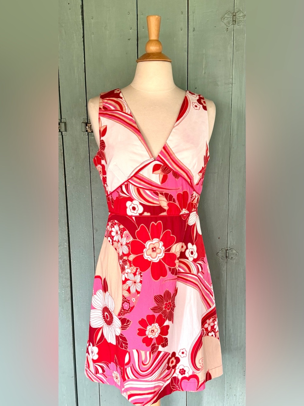 Sinequanone Paris Stretch Summer Empire Dress Floral Cottn Elastin French Mini L